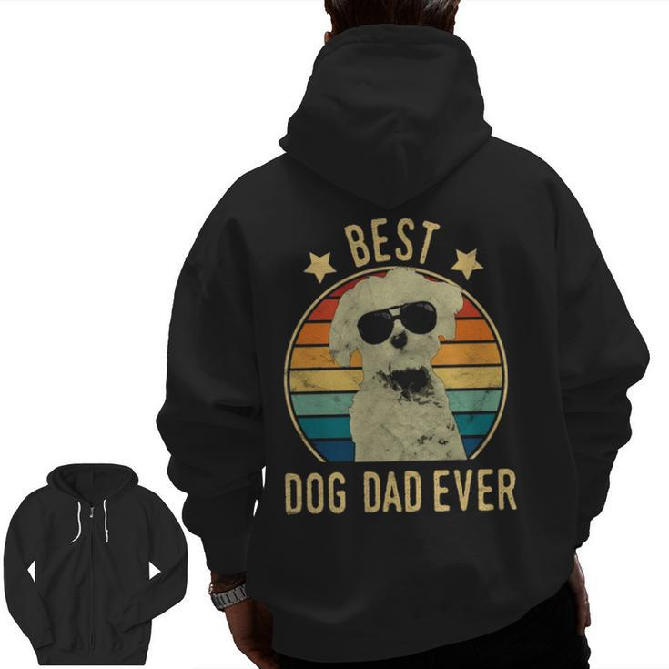 Best Dog Dad Ever Maltese Father's Day Zip Up Hoodie Back Print