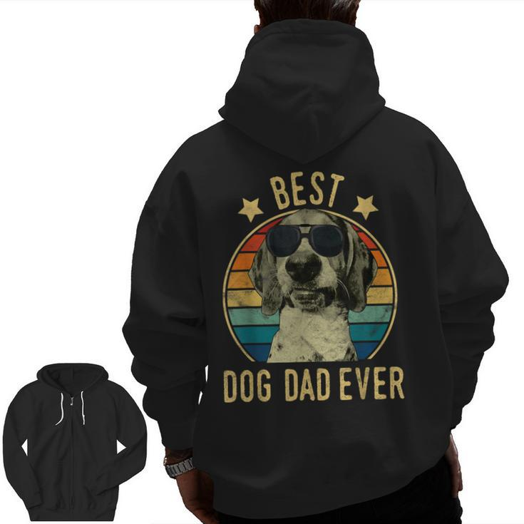 Best Dog Dad Ever Treeing Walker Coonhound Father's Day Zip Up Hoodie Back Print