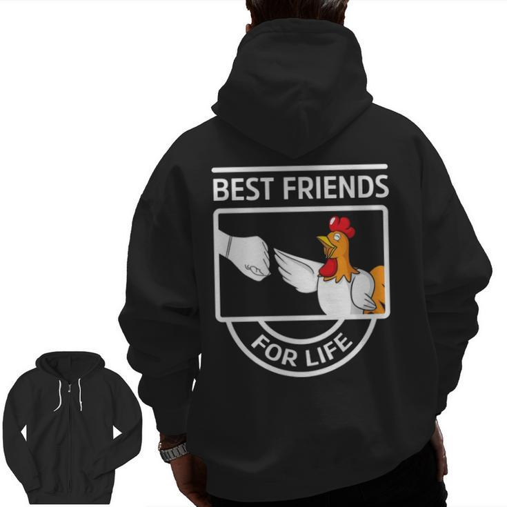 Best Friend Chicken Zip Up Hoodie Back Print