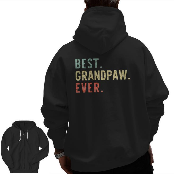 Best Grandpaw Ever Cool Vintage Father's Day Zip Up Hoodie Back Print