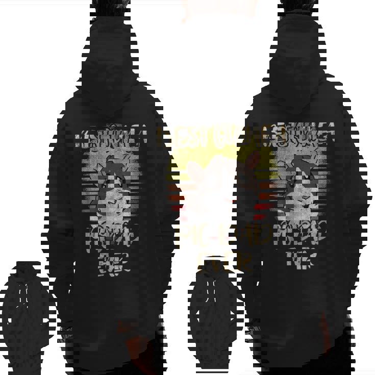 Best Guinea Pig Dad Ever Vintage For Rodent Rat Lover Zip Up Hoodie Back Print