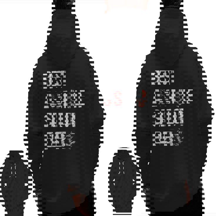 Best Sailor Ever Zip Up Hoodie Back Print