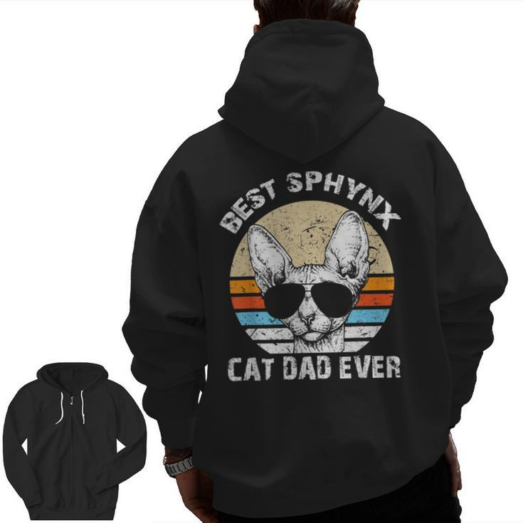 Best Sphynx Cat Dad Hairless Cat Father Mens Jt Zip Up Hoodie Back Print