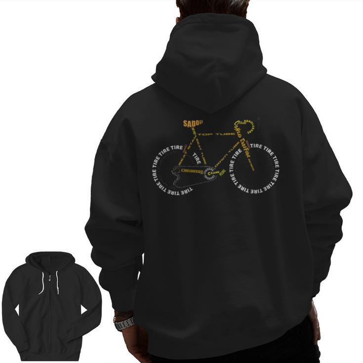 Bicycle Anatomy Cute Cycling Is Life Zip Up Hoodie Back Print