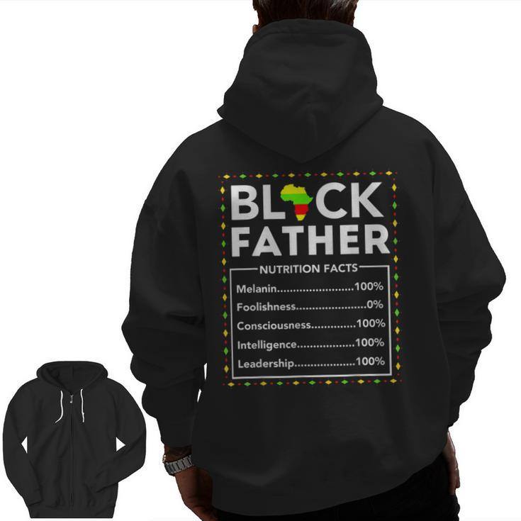 Black Father Nutritional Facts Junenth King Best Dad Ever  Zip Up Hoodie Back Print