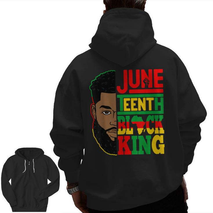Black Fathers Day Freeish 1865 Junenth Black King History Zip Up Hoodie Back Print