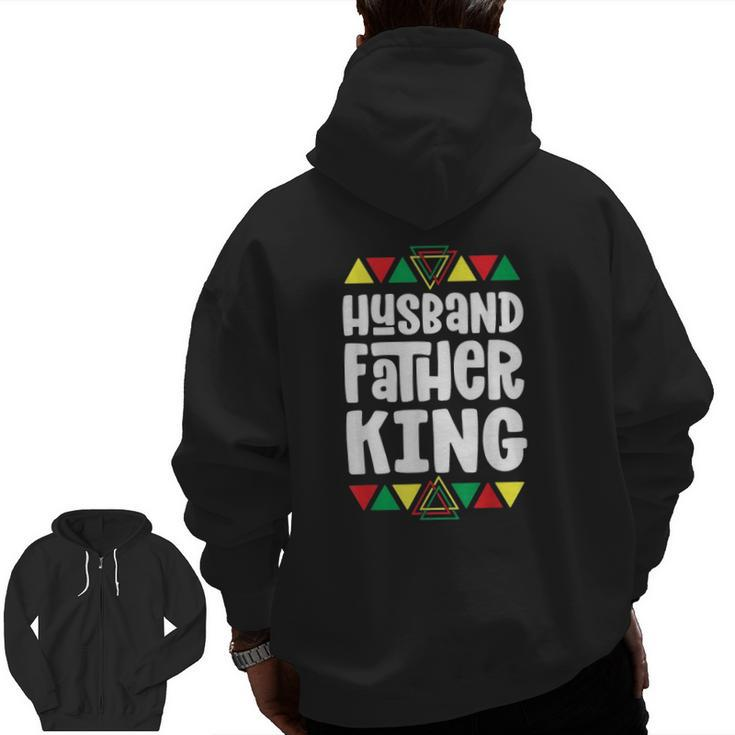 Black Pride S For Men Husband Father King Dad Zip Up Hoodie Back Print