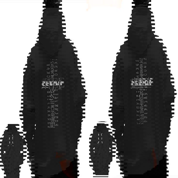 Blessed Dad Father's Day African American Proud Black Men Zip Up Hoodie Back Print