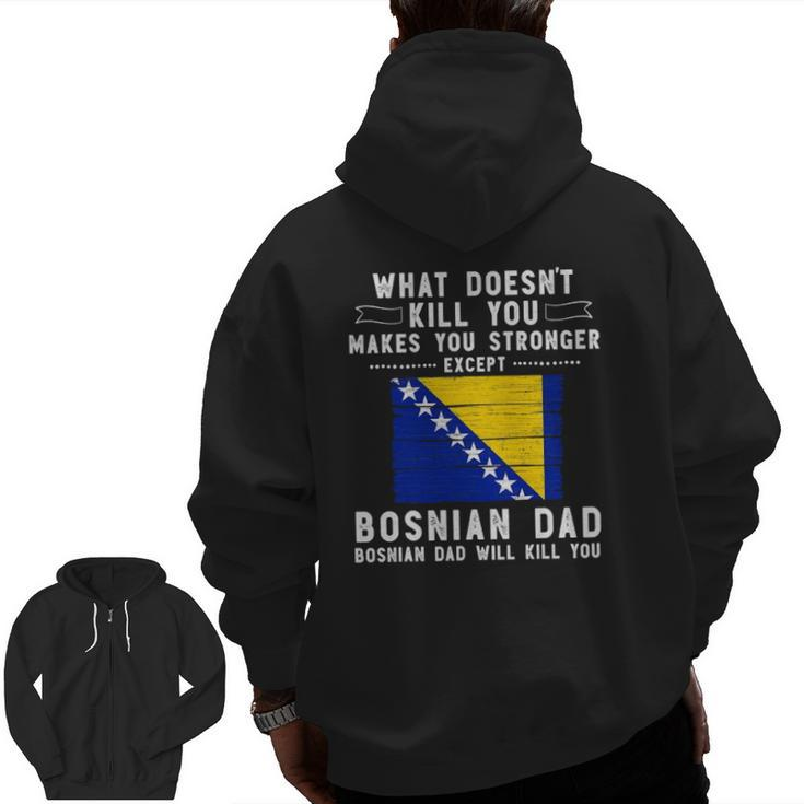 Bosnia & Herzegovina Dad For Men Father's Day Zip Up Hoodie Back Print