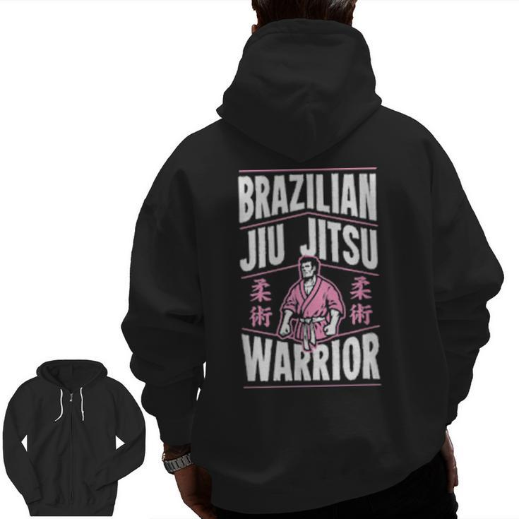 Brazilian Jiu Jitsu Warrior Best Bjj Veteran Master Zip Up Hoodie Back Print