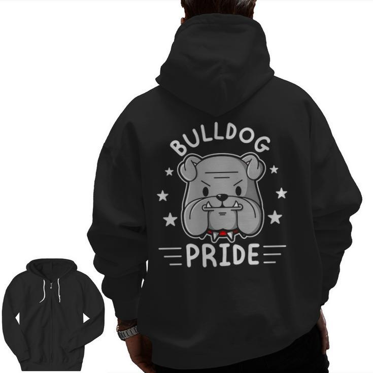 Bulldog Masco English Bulldog Pride And Loyalty Zip Up Hoodie Back Print