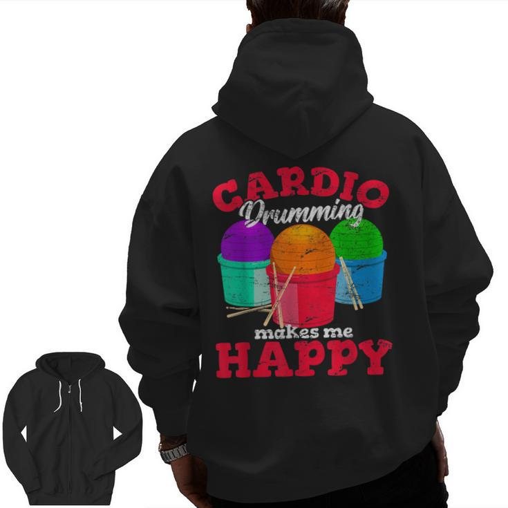 Cardio Drumming Squad Workout Gym Fitness Class Exercise Zip Up Hoodie Back Print
