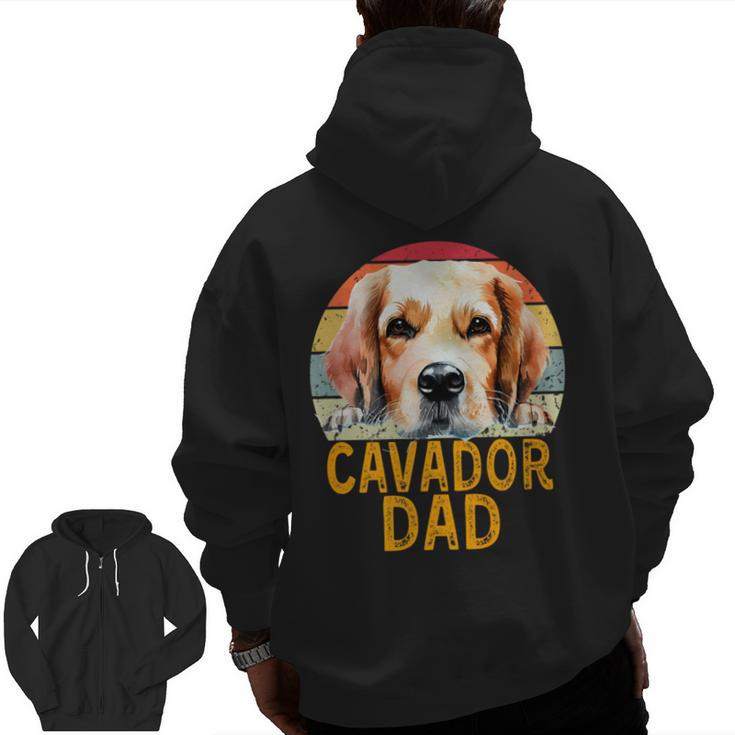 Cavador Dog Dad Retro Vintage My Dogs Are My Cardio Zip Up Hoodie Back Print
