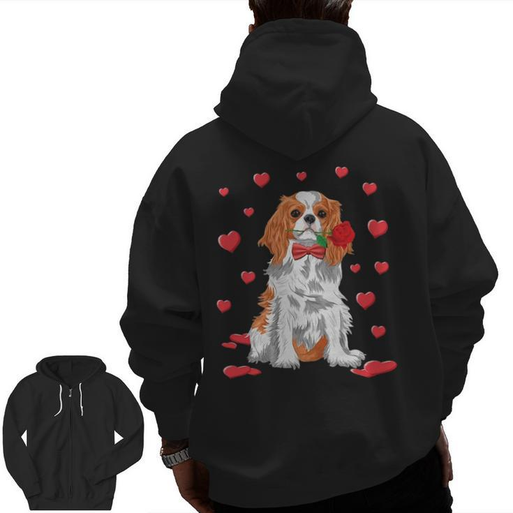 Cavalier King Charles Spaniel Valentines Day Dog Lover Zip Up Hoodie Back Print