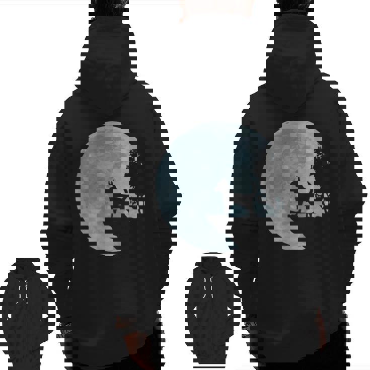 Chihuahua Dog Full Moon Love Sweet Puppy Owner Cute Pet Zip Up Hoodie Back Print