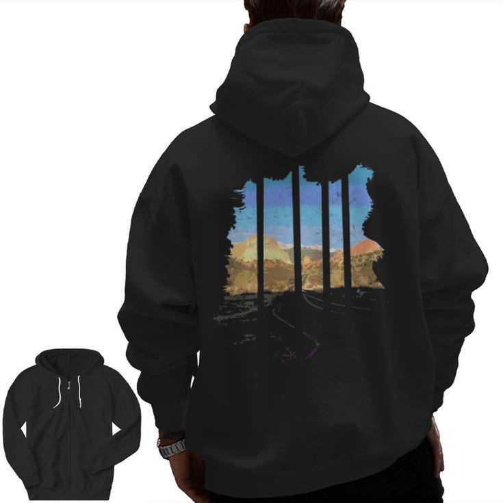 Colorado Rocky Mountains Garden Of The Gods Zip Up Hoodie Back Print
