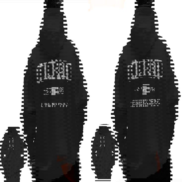 Colorado Vintage Sports Zip Up Hoodie Back Print
