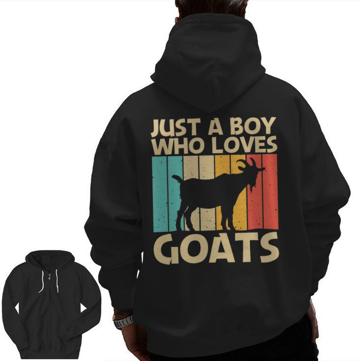 Cool Goat For Boys Kids Goat Farmer Farming Lovers Zip Up Hoodie Back Print