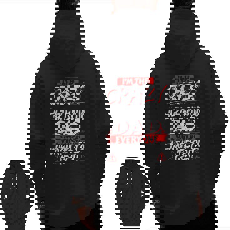 Crazy Euphonium Dad Hobby Zip Up Hoodie Back Print