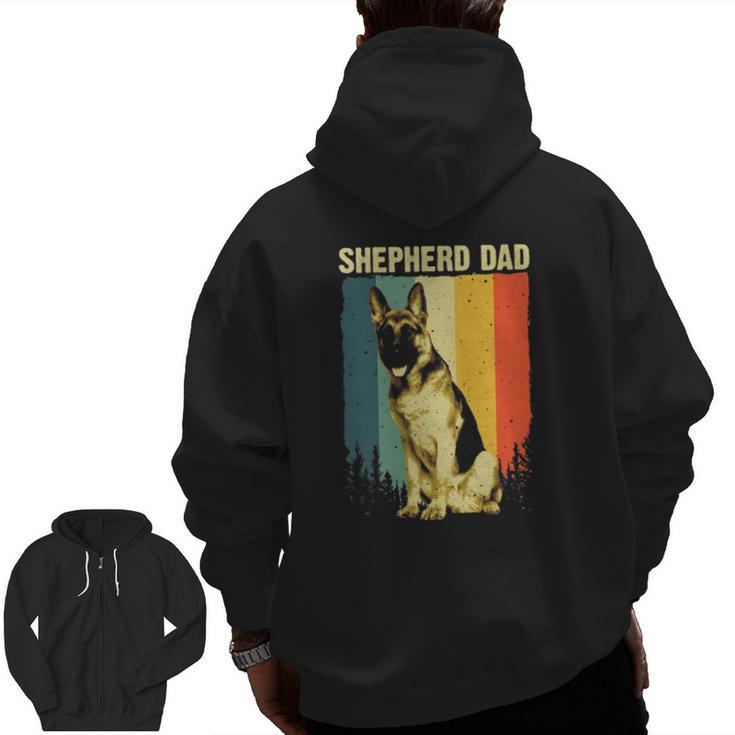 Cute German Shepherd Dad For Men Father Dog Lover Pet Animal Zip Up Hoodie Back Print