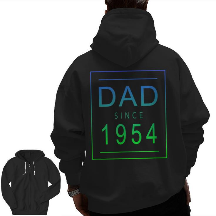 Dad Since  1954  54  Aesthetic Promoted To Daddy  Father Bbkfmp Zip Up Hoodie Back Print