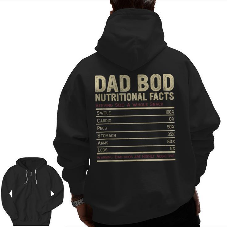 Dad Bod Nutritional Facts Father Zip Up Hoodie Back Print