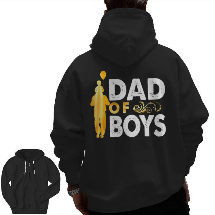 Dad Of Boys Zip Up Hoodie Back Print