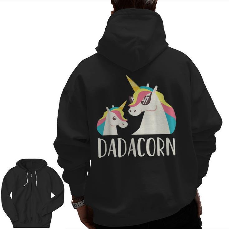 Dadacorn Father Daughter Unicorn Zip Up Hoodie Back Print