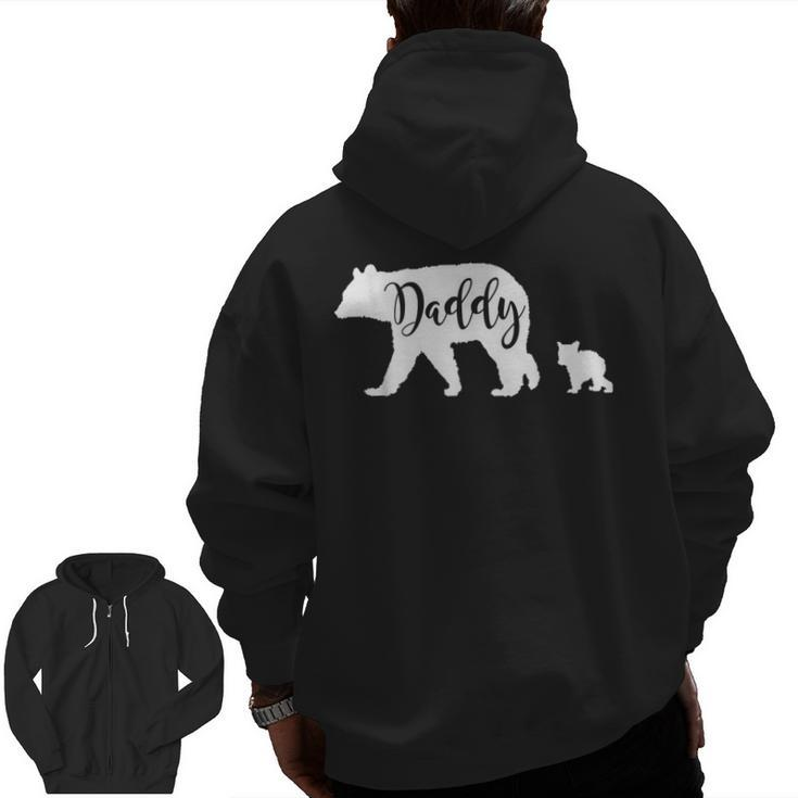 Daddy Bear With 1 One Cub Dad Father Papa Zip Up Hoodie Back Print