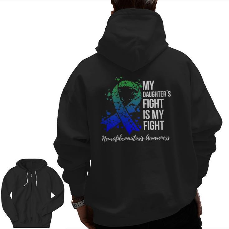 My Daughter’S Fight Is My Fight Neurofibromatosis Awareness Zip Up Hoodie Back Print