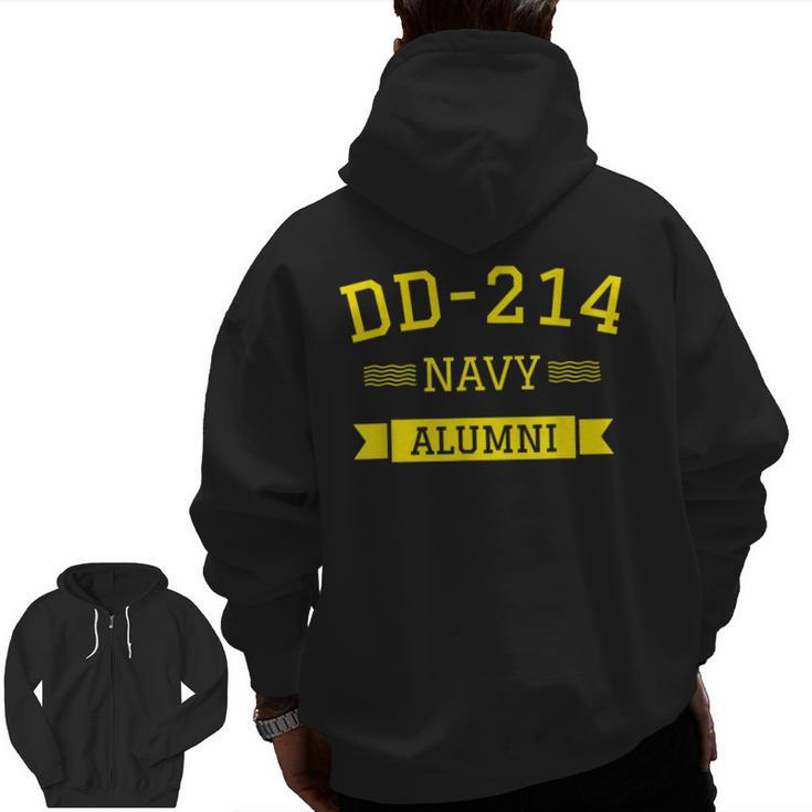 Dd214 Navy Alumni Veteran Retired Vintage Military Zip Up Hoodie Back Print