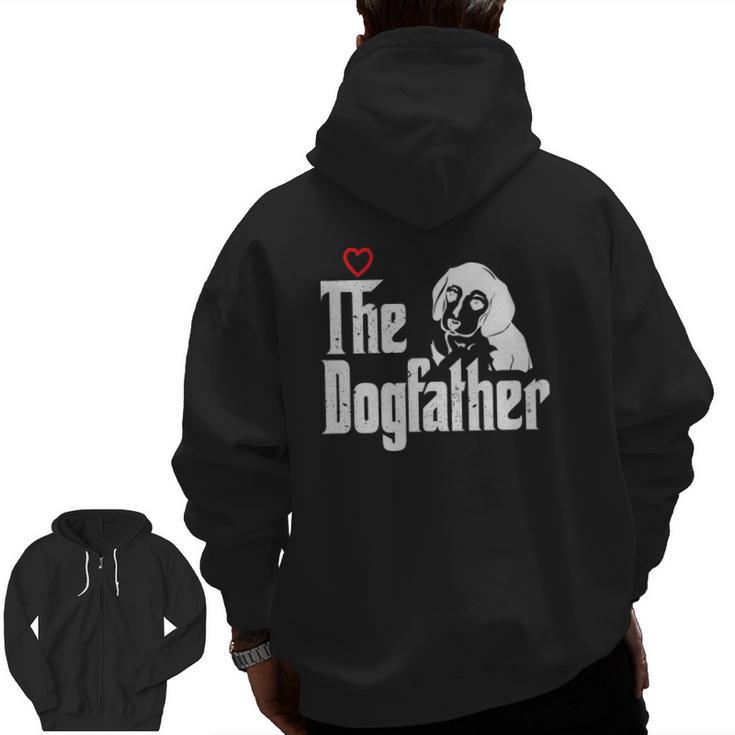 The Dogfather Beagle Dog Dad Father's Day Zip Up Hoodie Back Print