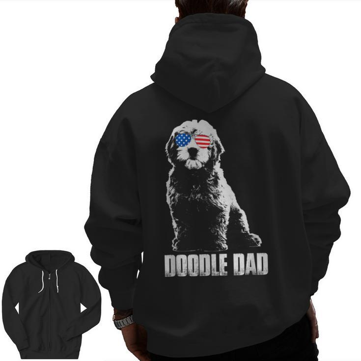 Doodle Dad Men's Goldendoodle Vintage  Zip Up Hoodie Back Print