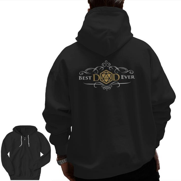 Dungeons And Rpg Dragons Dad Father's Day Zip Up Hoodie Back Print