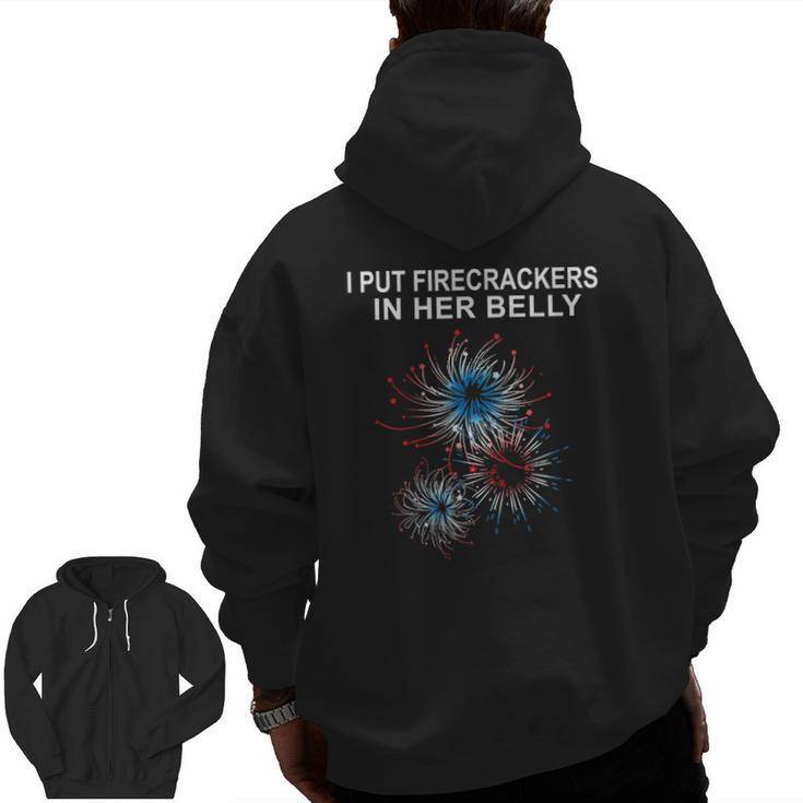 Expecting Dad 4Th Of July Twin Pregnancy Reveal Announcement Zip Up Hoodie Back Print