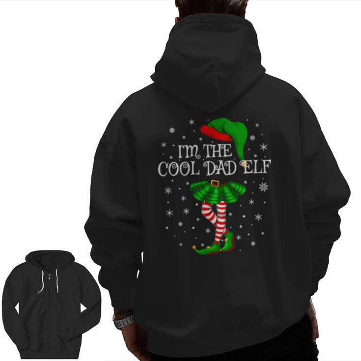 Family Matching I'm The Cool Dad Elf Christmas Zip Up Hoodie Back Print