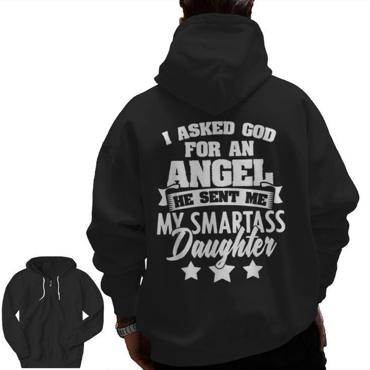 Father's Day From Daughter For Dad Father Papa Daddy Zip Up Hoodie Back Print