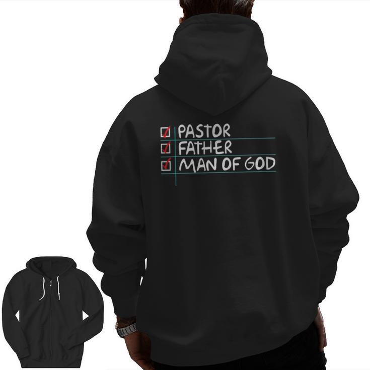 Father's Day From Church Pastor Dad Man Of God Zip Up Hoodie Back Print