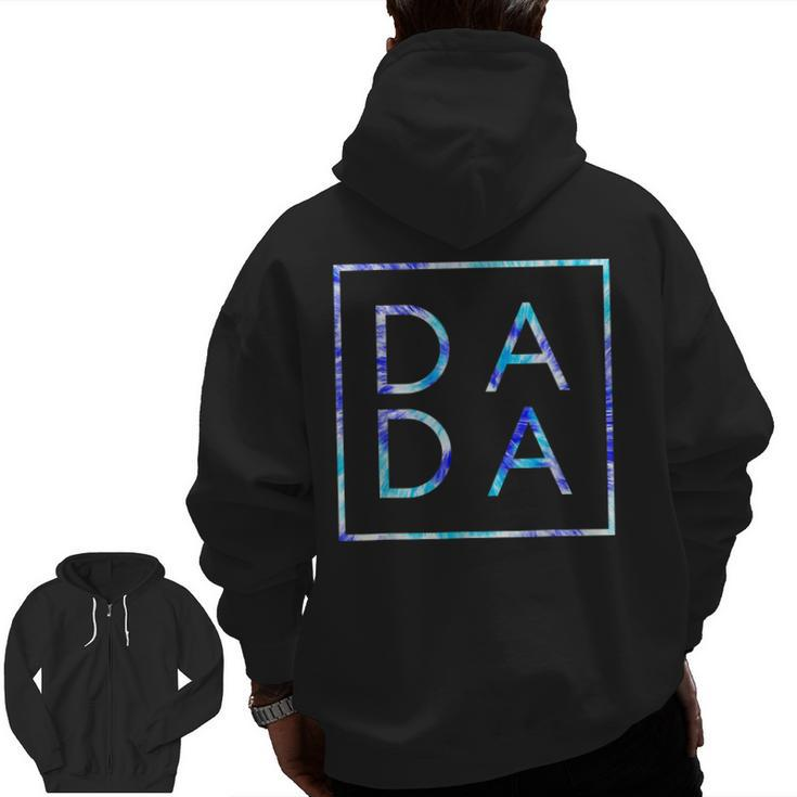 Father's Day For New Dad Dada Him Papa Tie Dye Dada Zip Up Hoodie Back Print