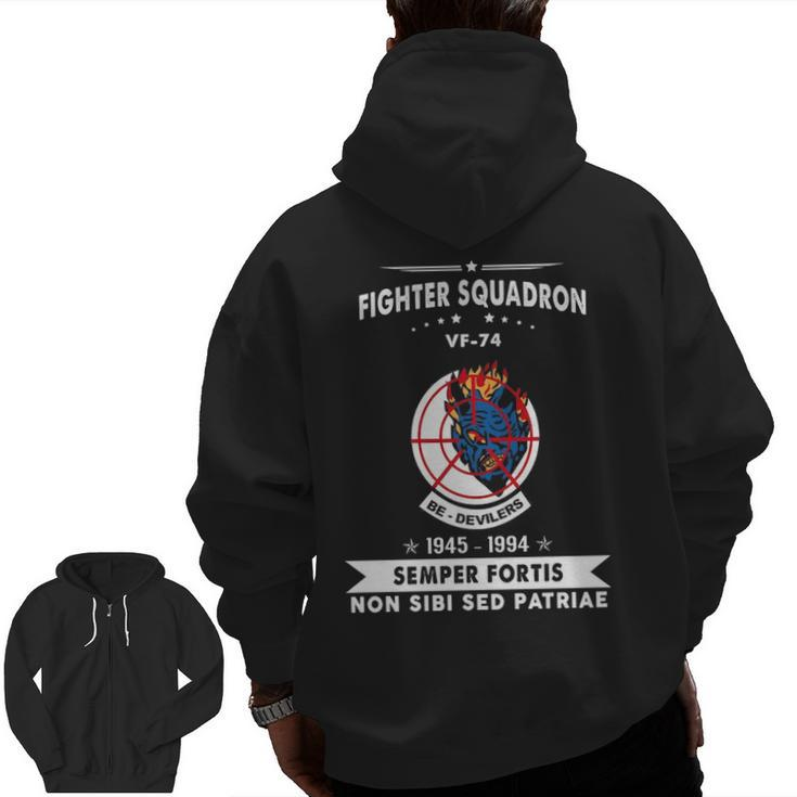 Fighter Squadron 74 Vf Zip Up Hoodie Back Print