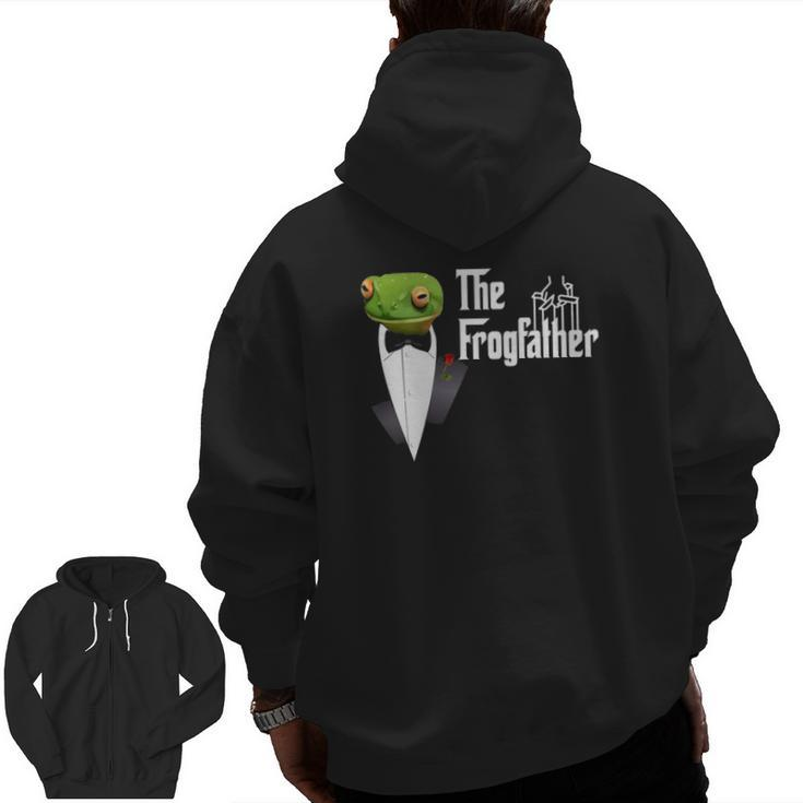 Frog Father Or Frogfather For Frogs Fan Frog Lovers Zip Up Hoodie Back Print