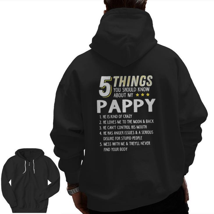 5 Things Grandpa Zip Up Hoodie Back Print