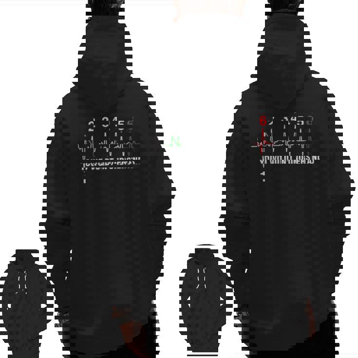 Biker Heart Beat 6 Zip Up Hoodie Back Print