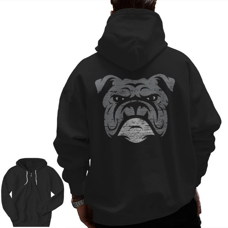 Cool Bulldog Dog Lover Zip Up Hoodie Back Print
