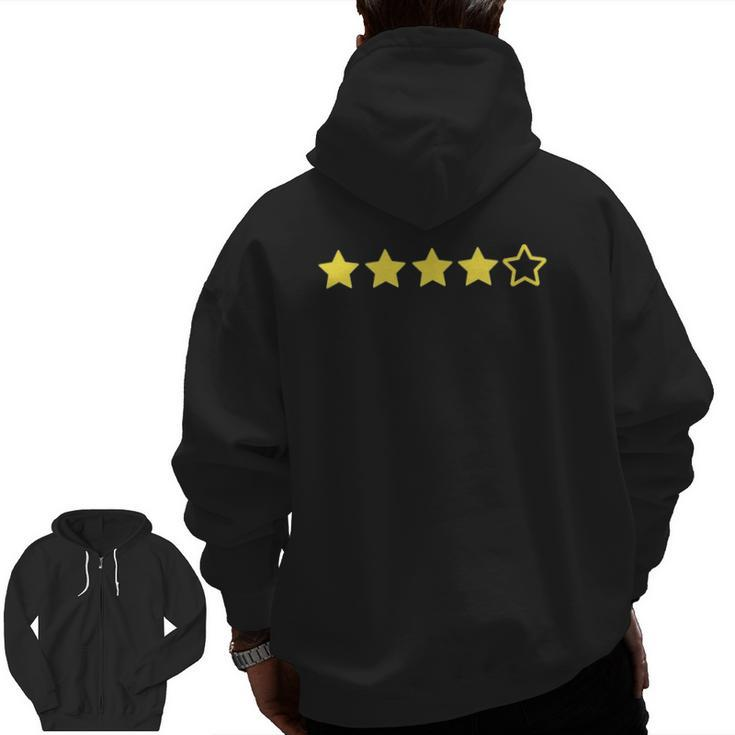 Father's Day 4 Out Of 5 Star Review Dad Papa Sarcastic Zip Up Hoodie Back Print