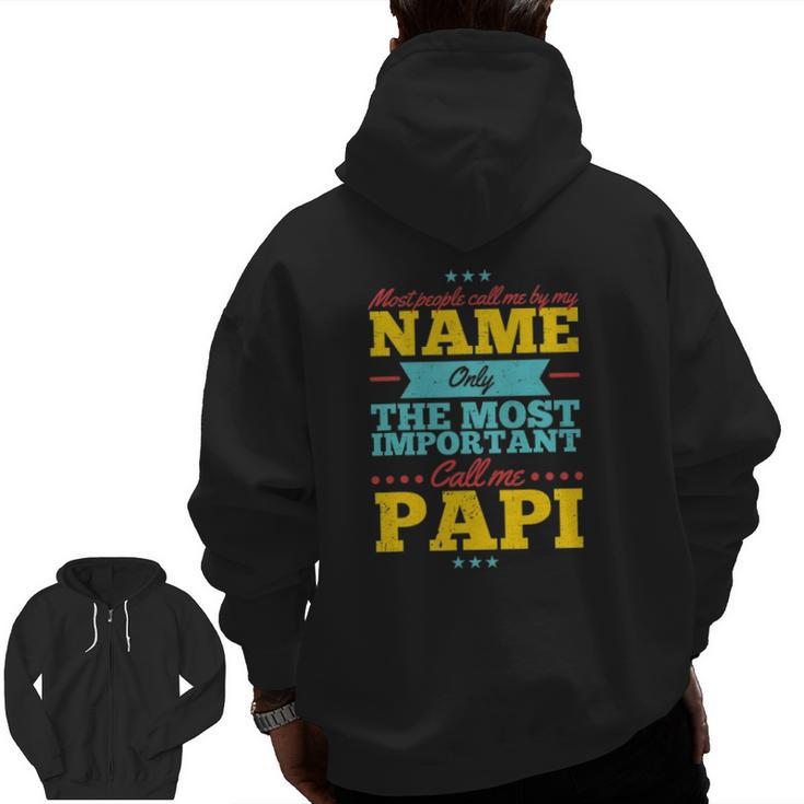 Father's Day For Papi Men From Daughter & Son Zip Up Hoodie Back Print