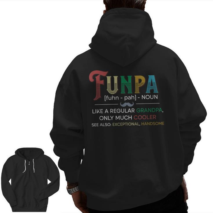 Funpa Definition For Grandpa Grandfather Father's Day Zip Up Hoodie Back Print