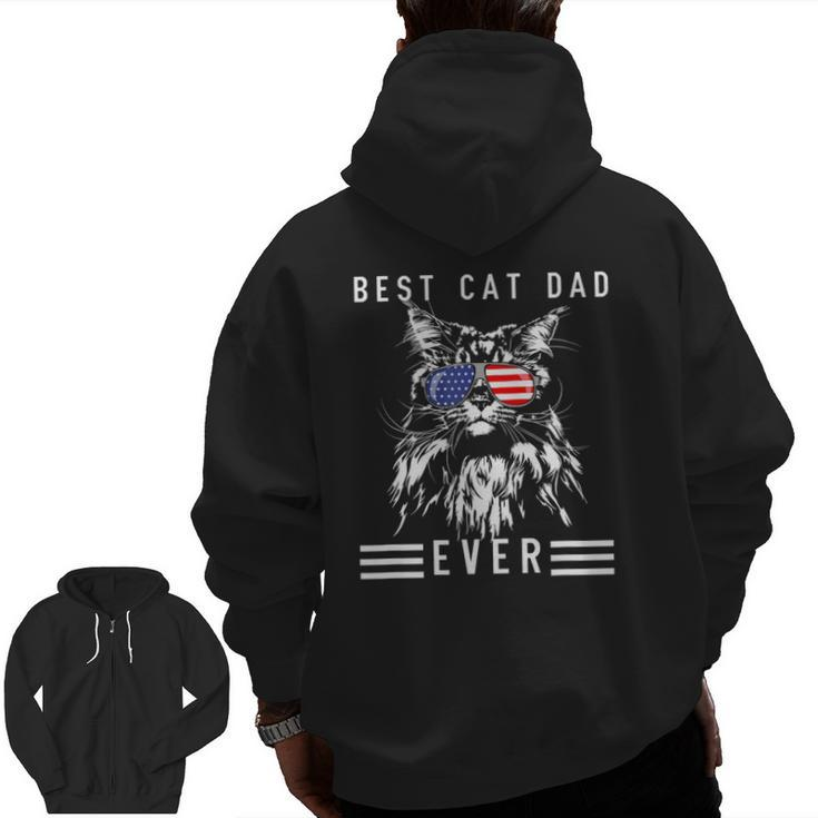 Maine Coon Cat Best Cat Dad Ever Cat Maine Coon Zip Up Hoodie Back Print