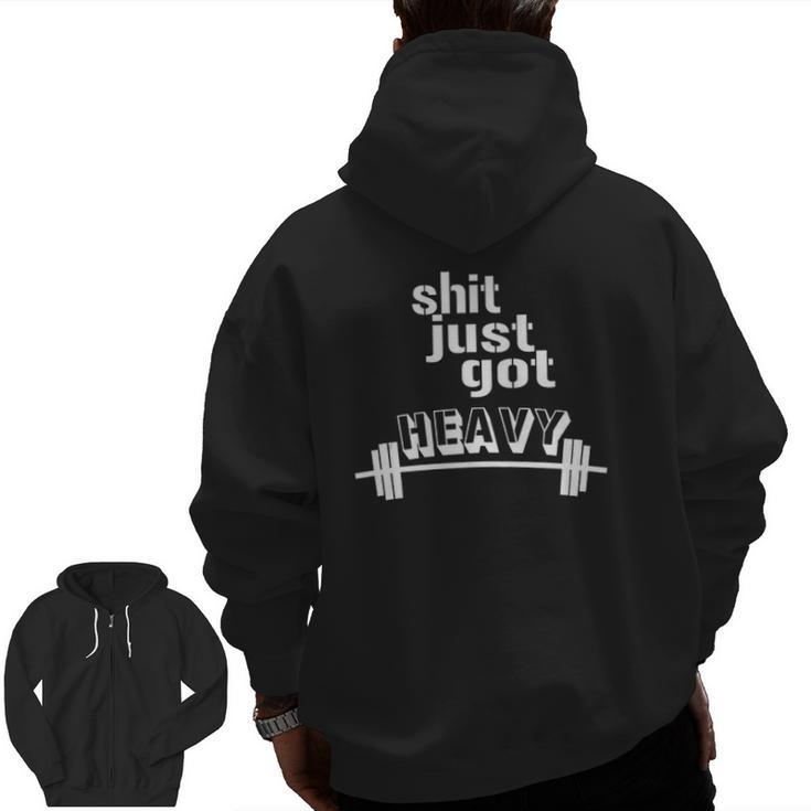 Weight Lifting Weightlifter Fitness Gym Apparel Zip Up Hoodie Back Print