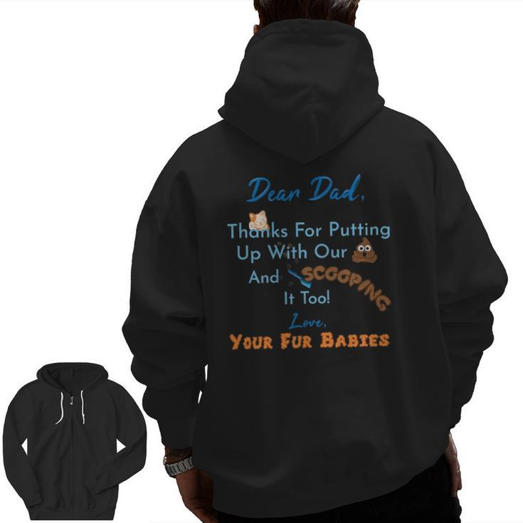 From Fur Babies For Father Father's Day Cat Dad Zip Up Hoodie Back Print